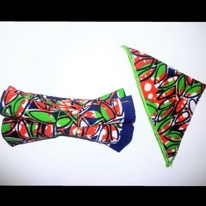 Handmade African Bowtie w/ Pocket Square